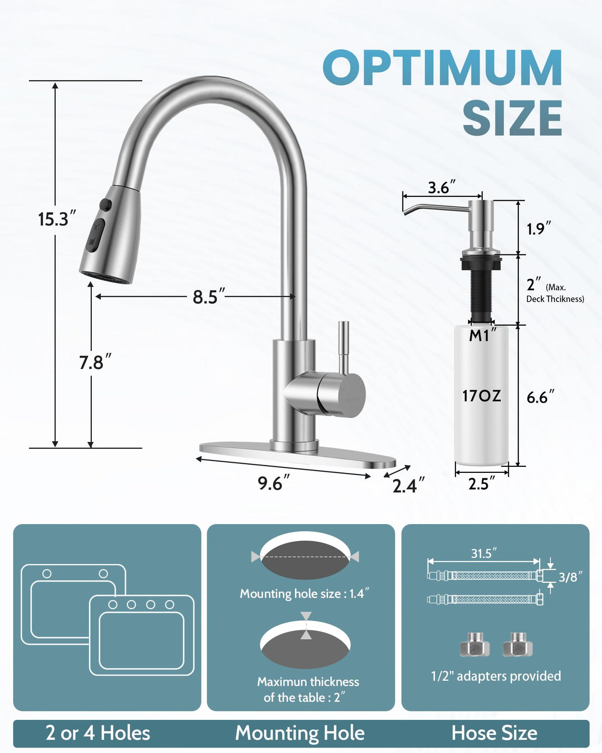 Kitchen Faucet with Soap Dispenser (Kitchen Faucet with Soap Dispenser / A: Brushed Nickel)
