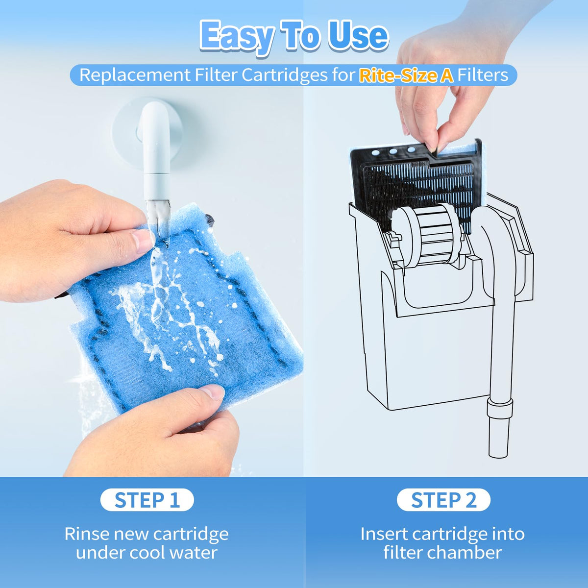 8 Pack Rite Size A Filter Cartridges Compatible with MarineLand (8 Pack)