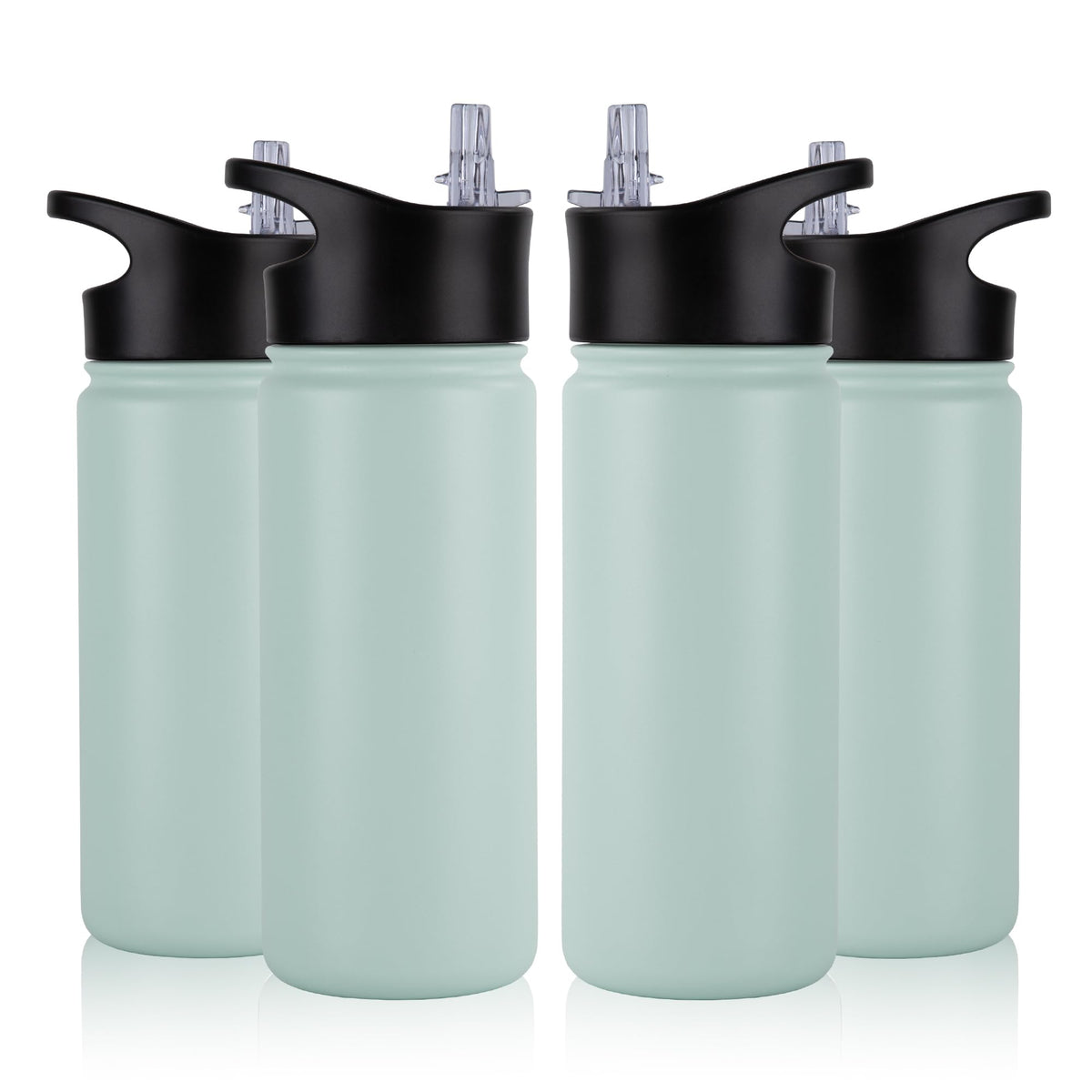 16 oz Insulated Water Bottle Bulk 4 Pack (Turquoise Blue / 16 Ounces-4)
