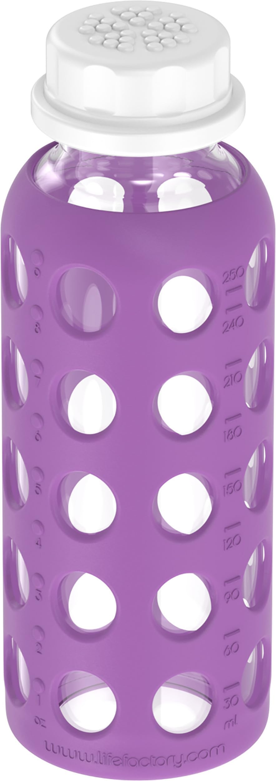 9oz Glass Baby Bottle with Cap (Grape)