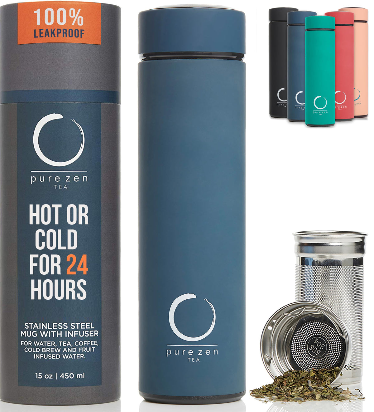 Insulated Tea Infuser Bottle (Blue)