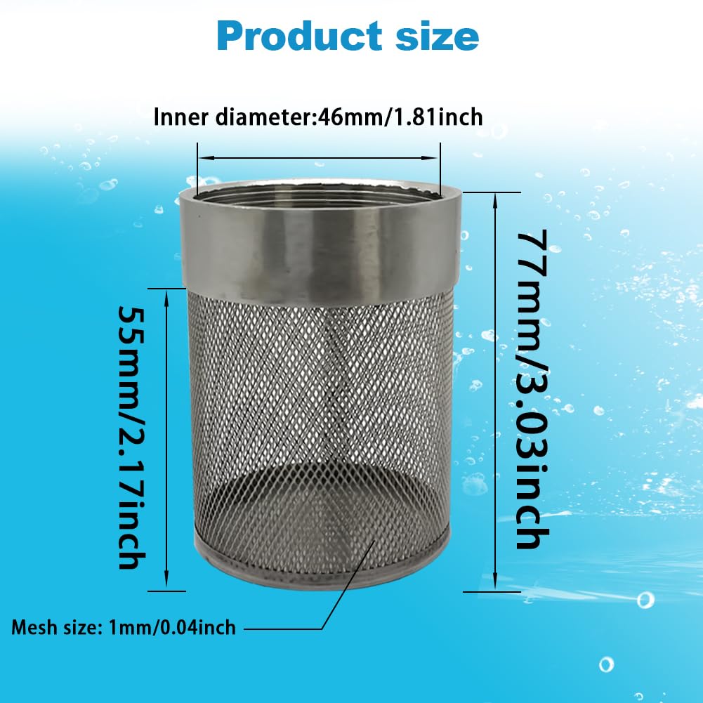 1.5inch SUS304 stainless steel filter head with internal thread diameter of 46mm connected to DN40 1.5 (1.5 Inch)
