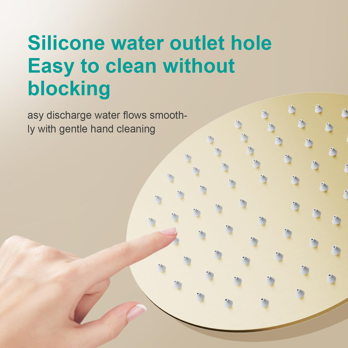 All Metal 6Inch Rain Shower Head (Brushed Gold / 6 Inch)
