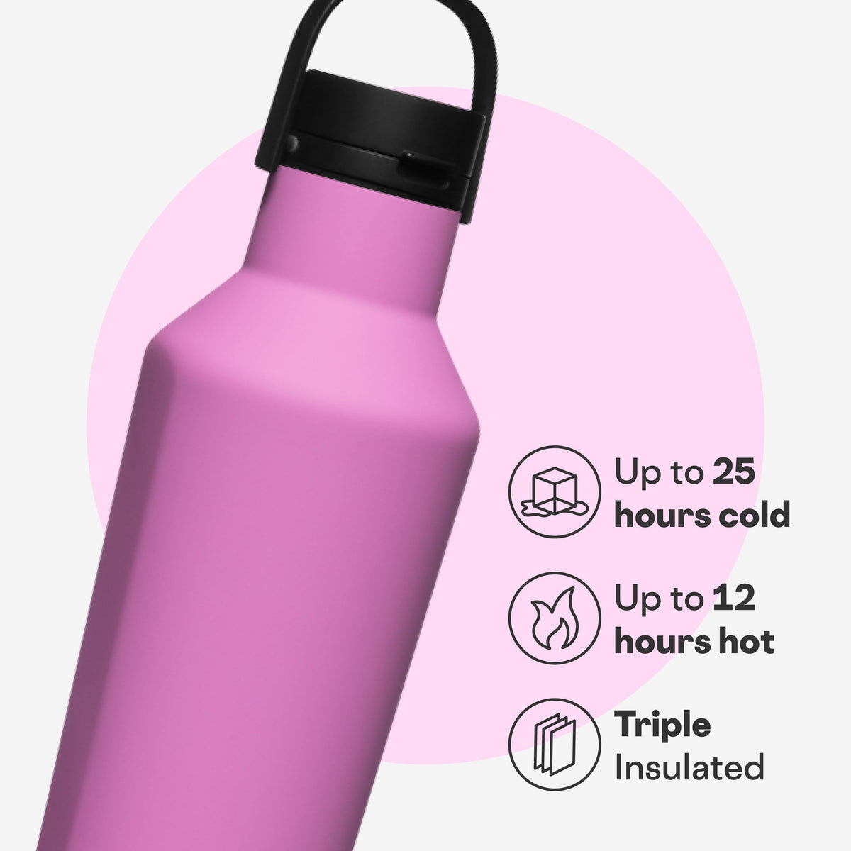 Sport Canteen 32 oz Triple Insulated Bottle (Fuchsia / 32 Ounces)