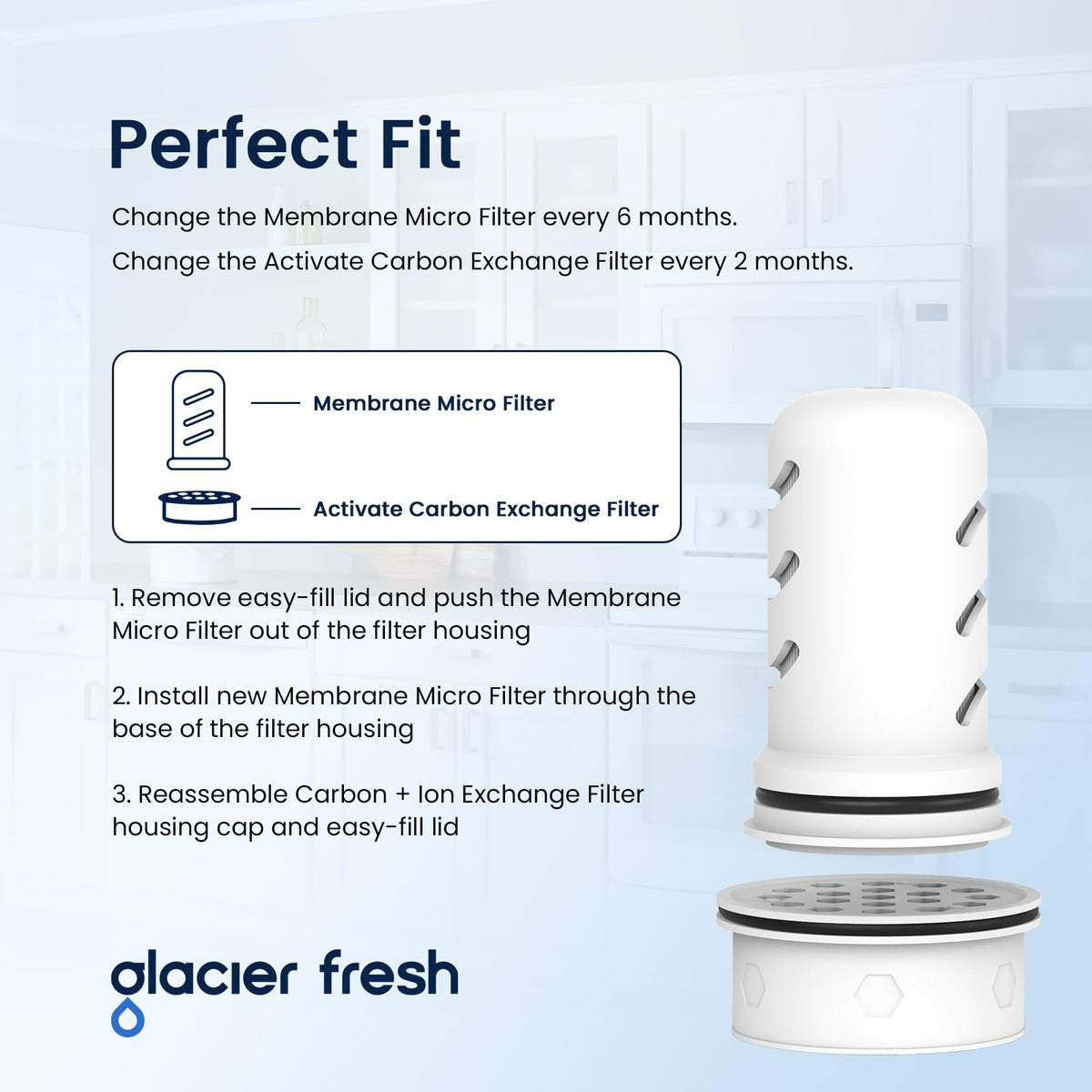 Pitcher Filters Compatible with LifeStraw (2+4 Filter White)