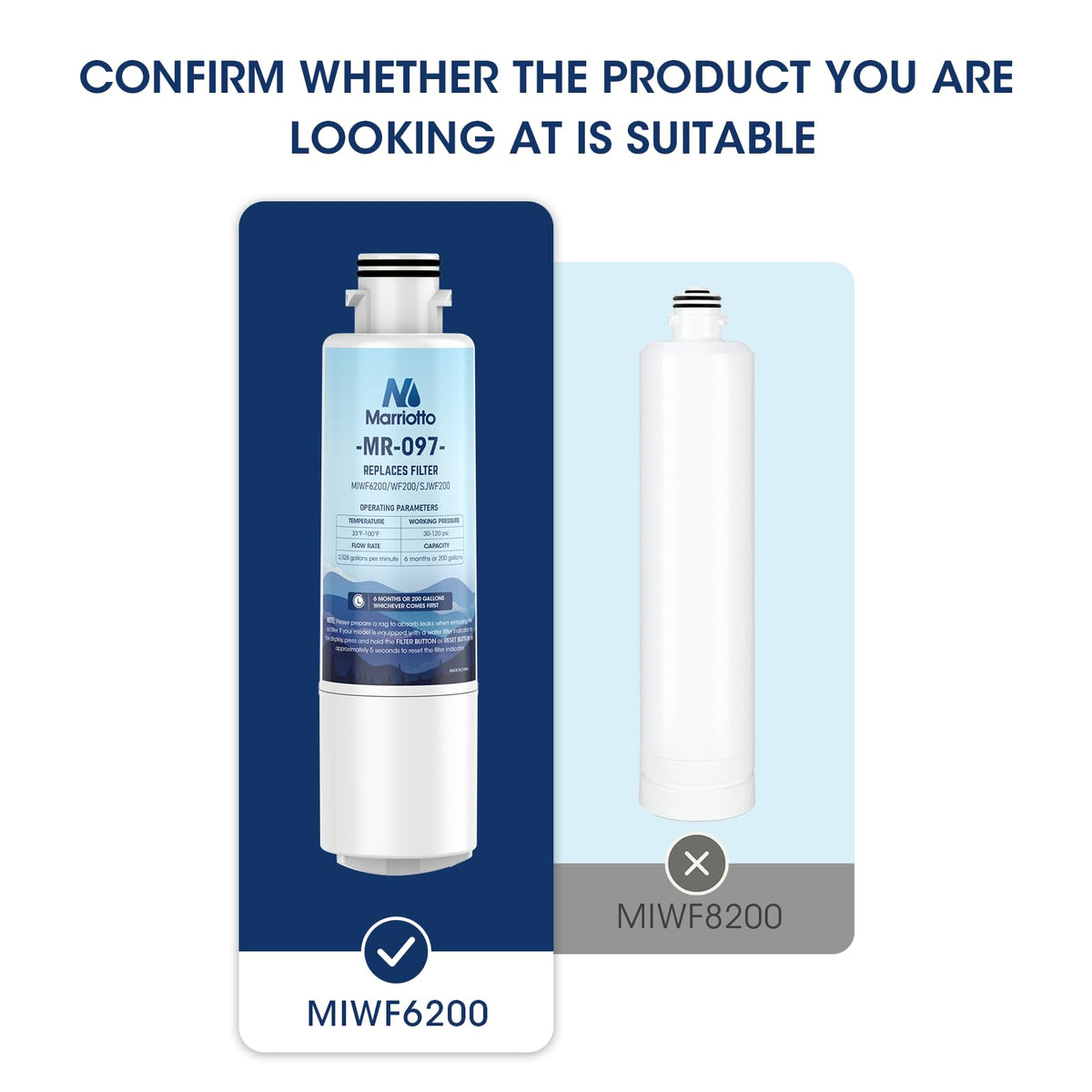 MIWF6200 Water Filter Replacement for Midea MIWF6200 (2 Count (Pack of 1))
