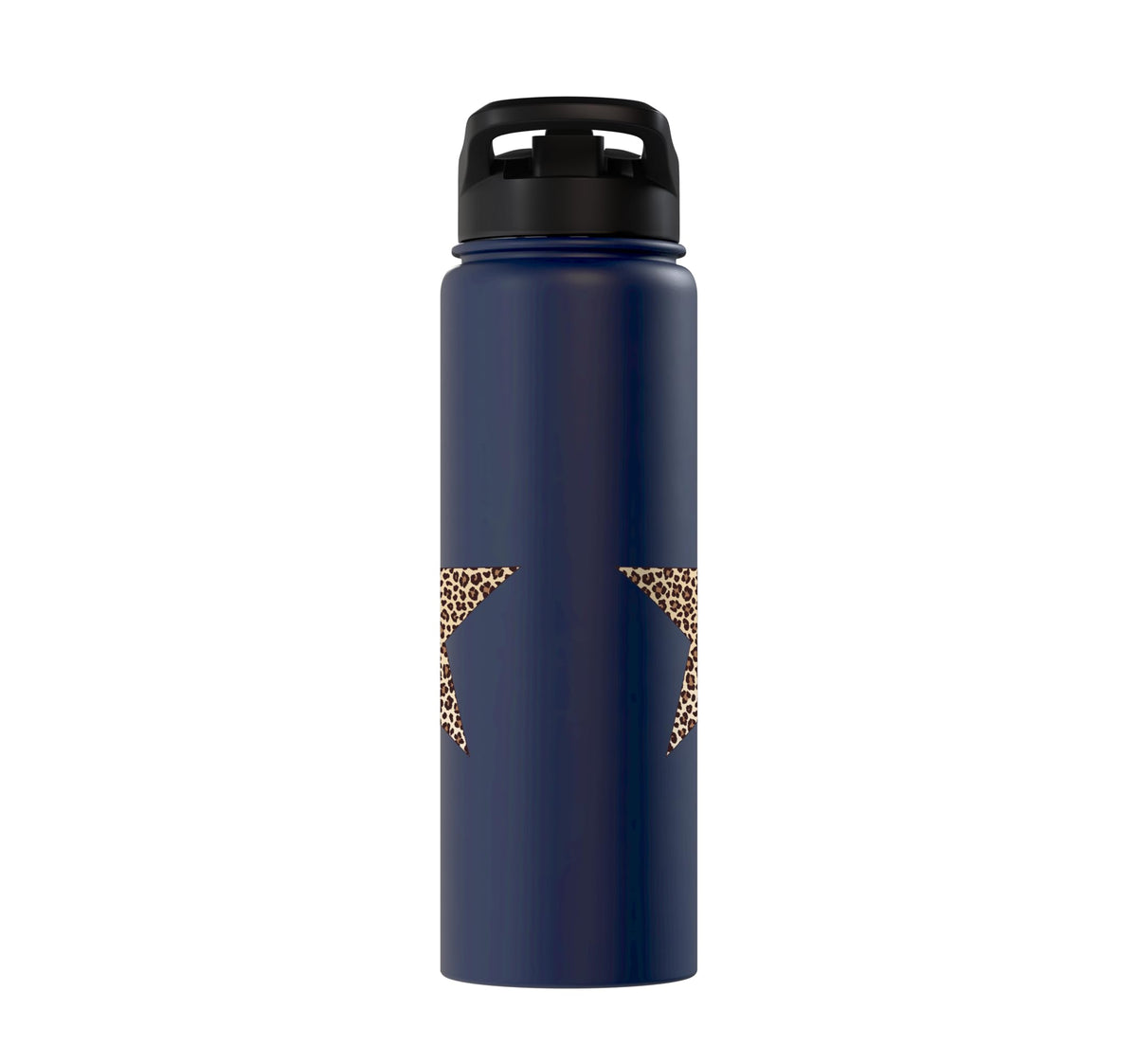 Star Shape Cute Cheetah Leopard Print Graphic Stainless Steel Insulated Water Bottle