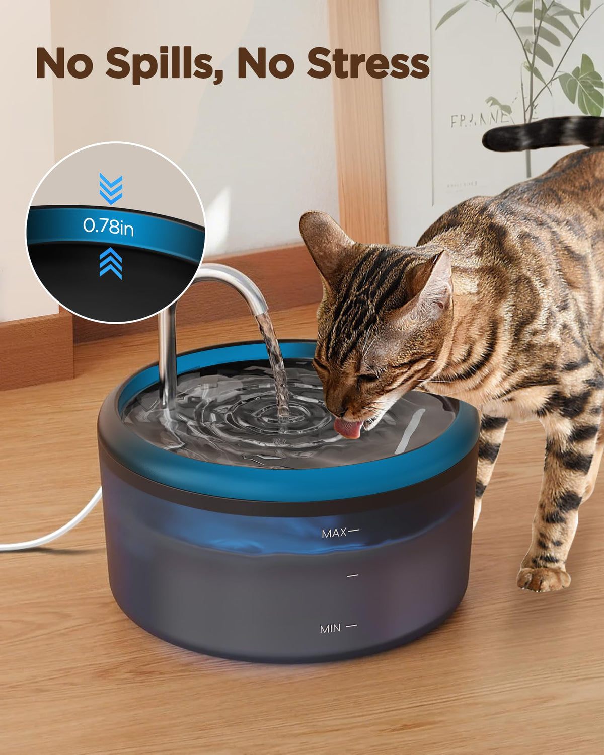 Cat Water Fountain for Cats Inside