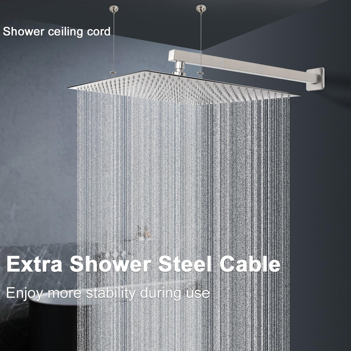Shower Head with Extension Arm (16'' Shower with 20'' Arm / Brushed Nickel)