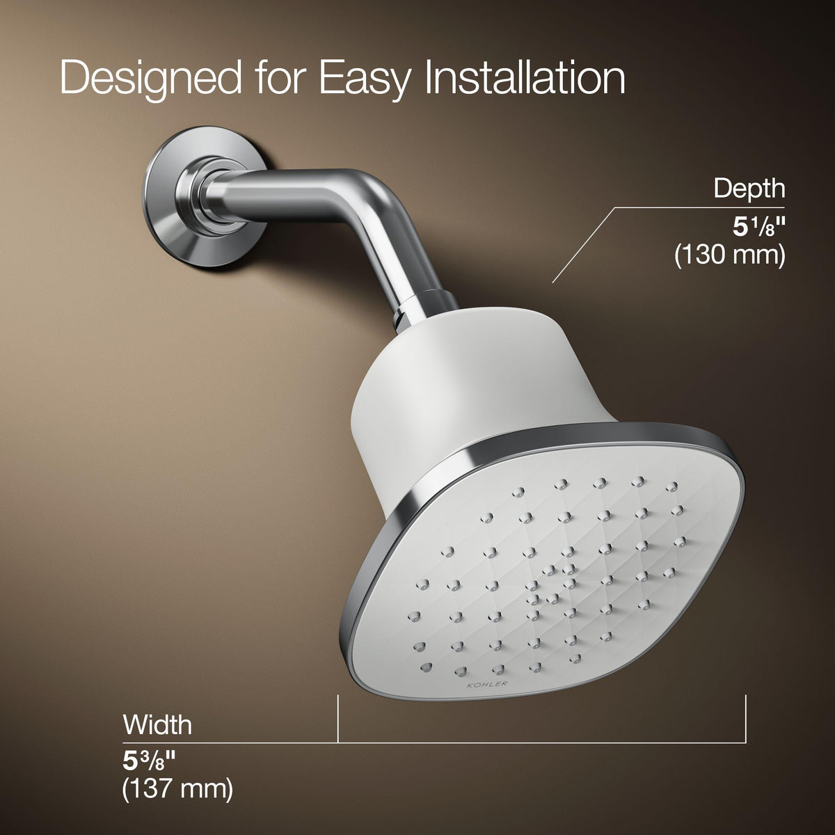 37722-G-CP Cinq Square Single-Function Filtered Showerhead, Five-Layer Filtration, 1.75 GPM, Contemporary Design, Easy to Clean, Polished Chrome (1.75 GPM / Square / Polished Chrome)