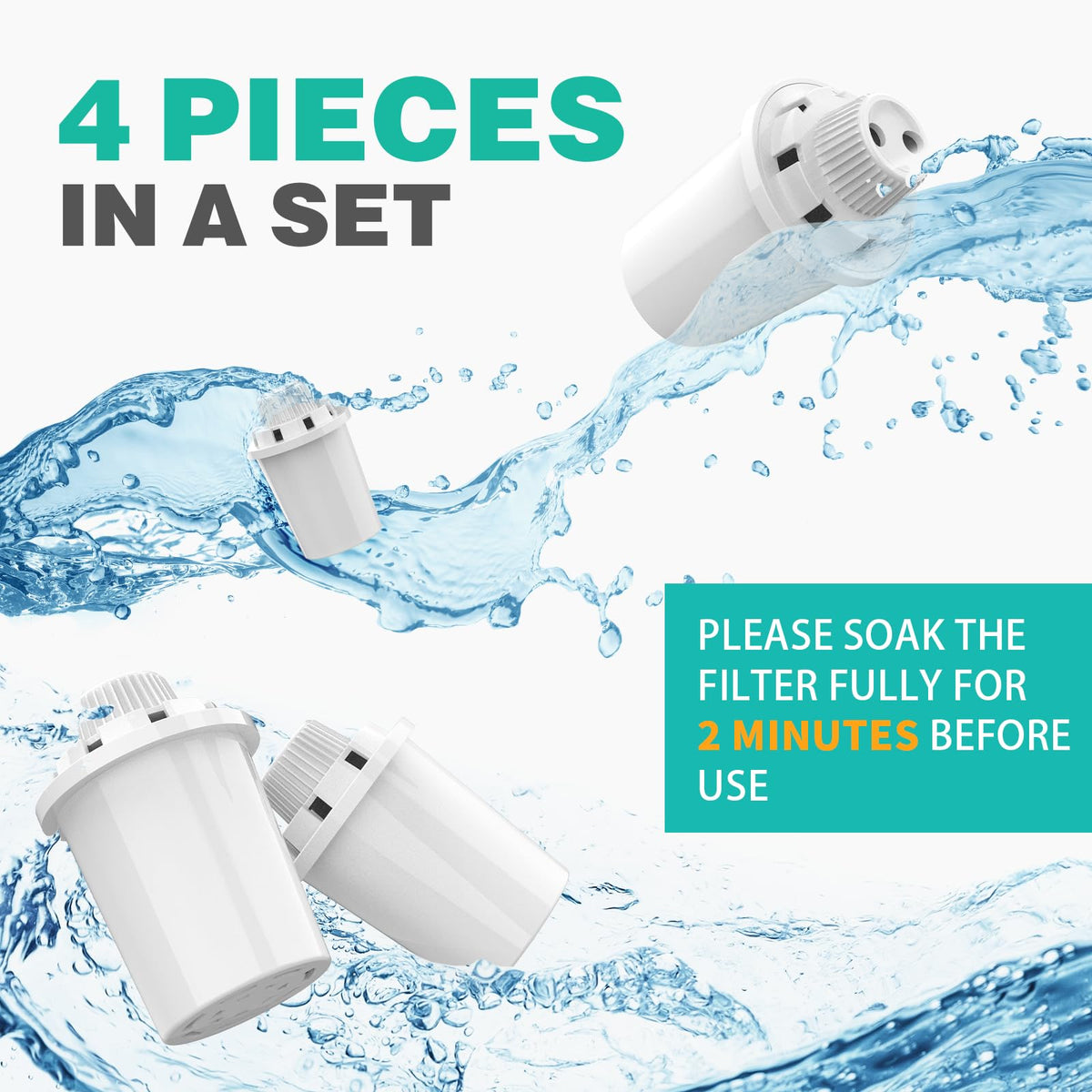 Dog Water Fountain Filters Replacement 4 Pack