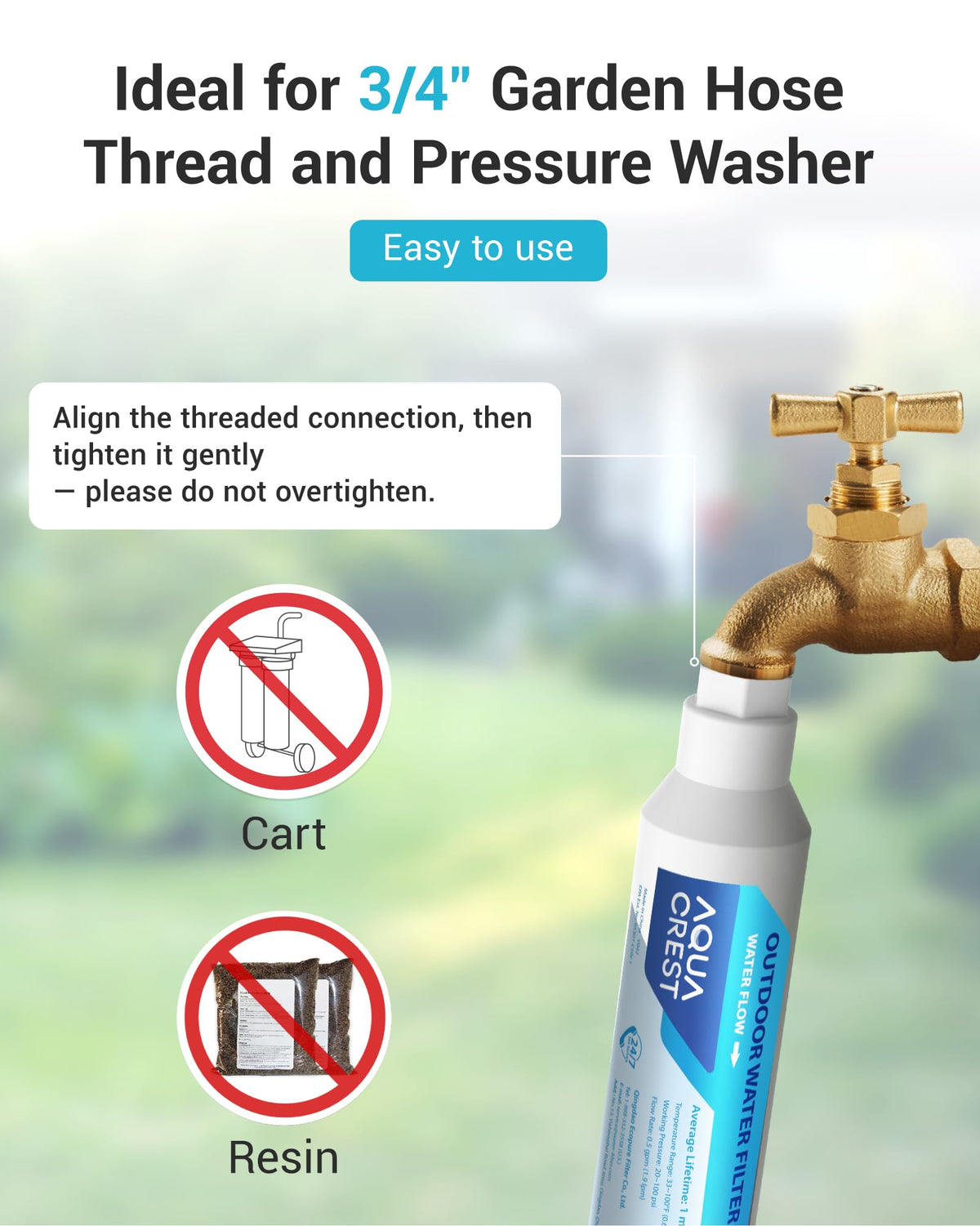 Hard Water Filter for Hose Car Wash