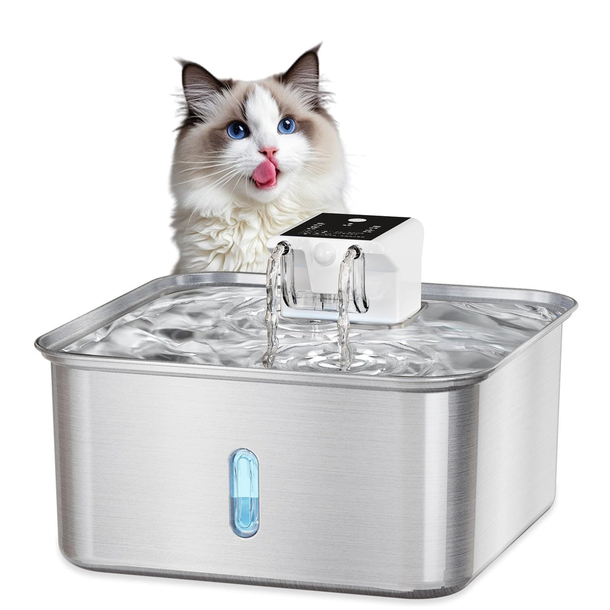 Wireless Dog Water Fountain (Square+5 Filters+5 Sponges)