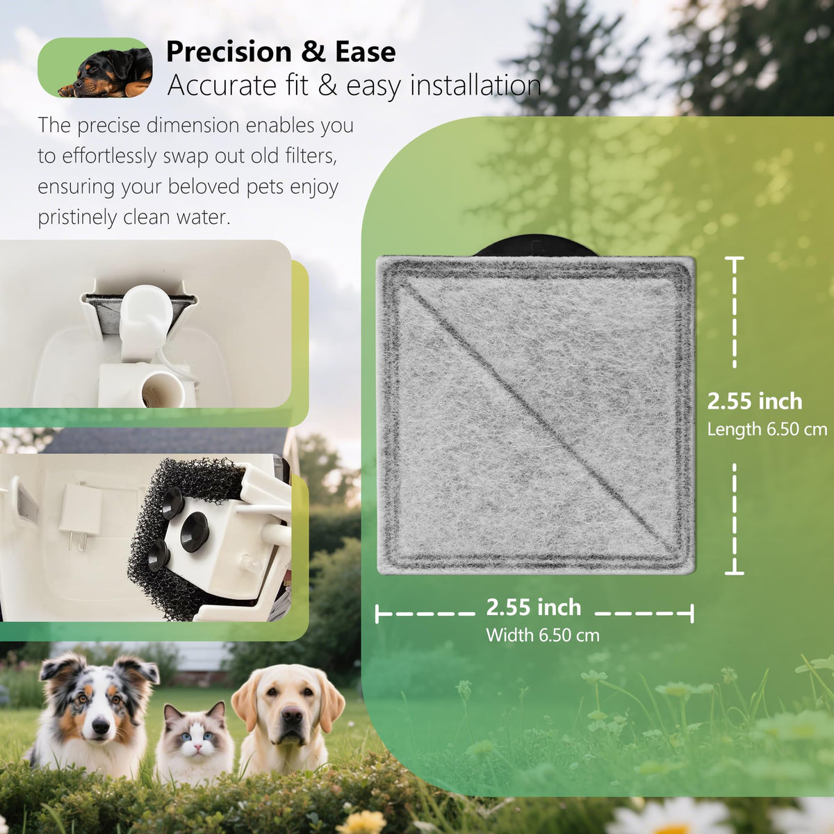 Cat Water Fountain Filter Compatible with Petsafe Premier (Black / 6 PACK)