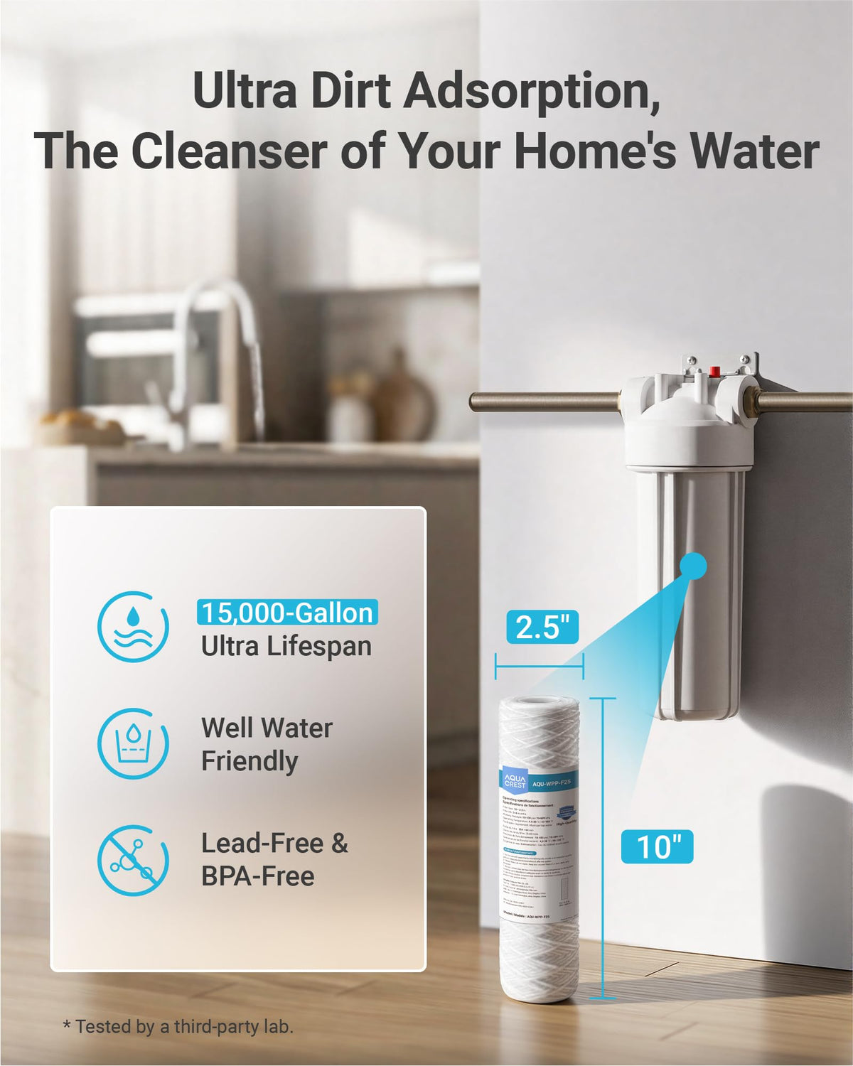 String Wound Sediment Filter for 3M® Aqua (6 Count (Pack of 1))