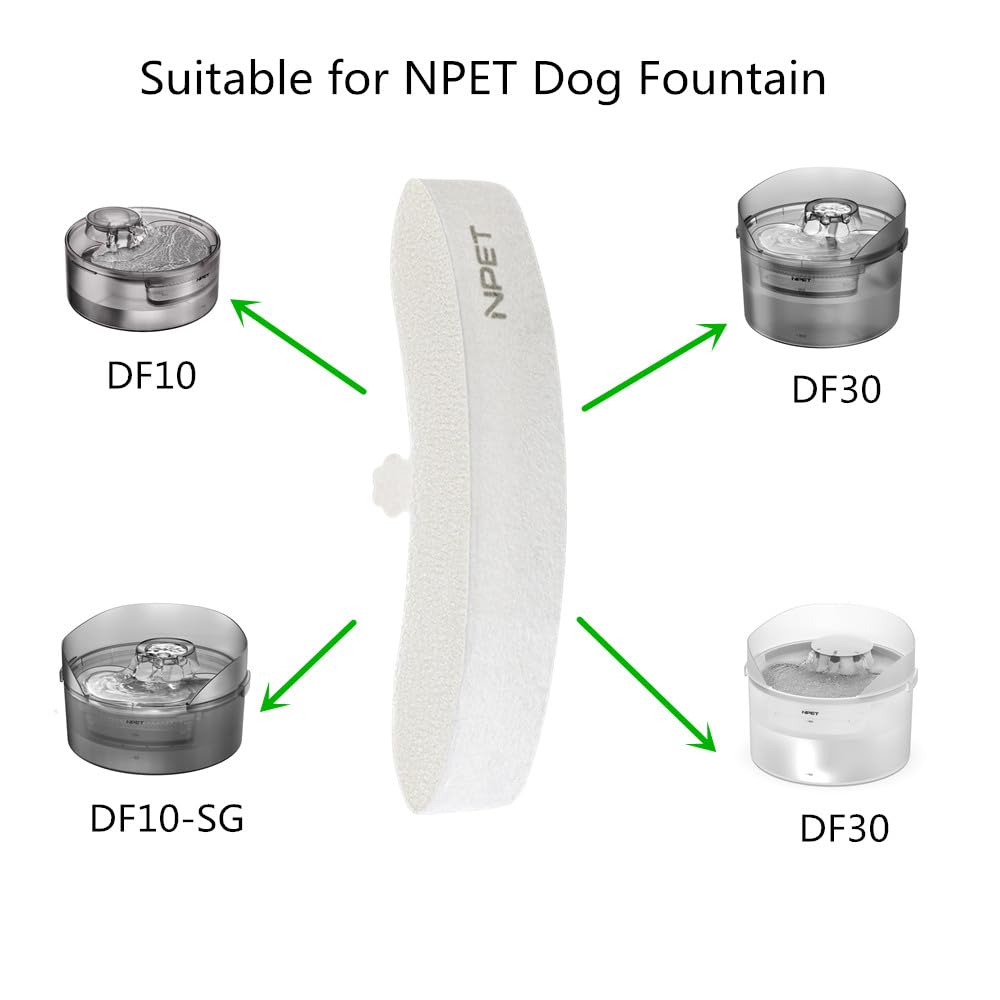 12 Pack Dog Fountain Replacement Filters with Pump Sponge