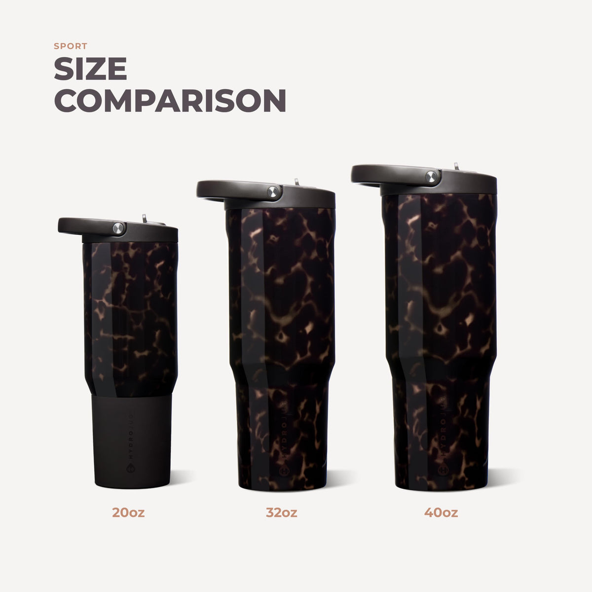 Sport 32 oz Insulated Stainless Steel Water Bottle (Mocha Tortoise / 32 Ounces)