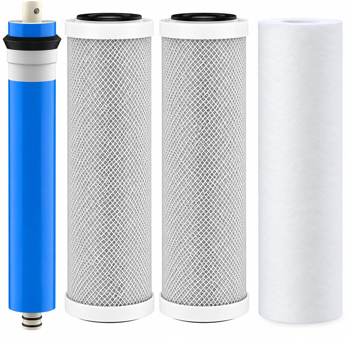 4 Piece RO Filter Kit with Membrane for Krystal Pure KR10 & KR15 (4 Piece Set with Membrane)