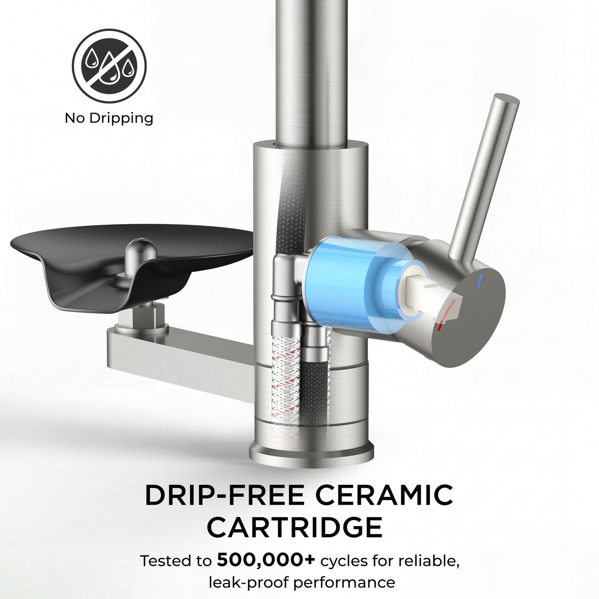 Kitchen Faucet with Cup Washer (Stainless Steel)