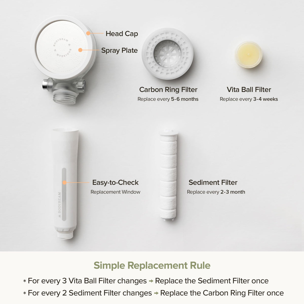 Shower Head Replacement Filter