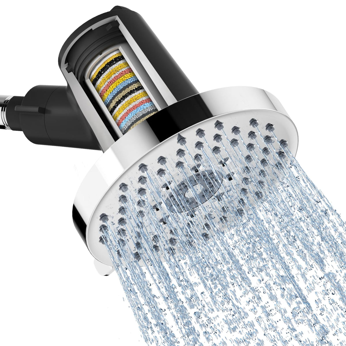 5.5 Inch Filtered Shower Head with Filters (Chrome / 5.5-Inch)