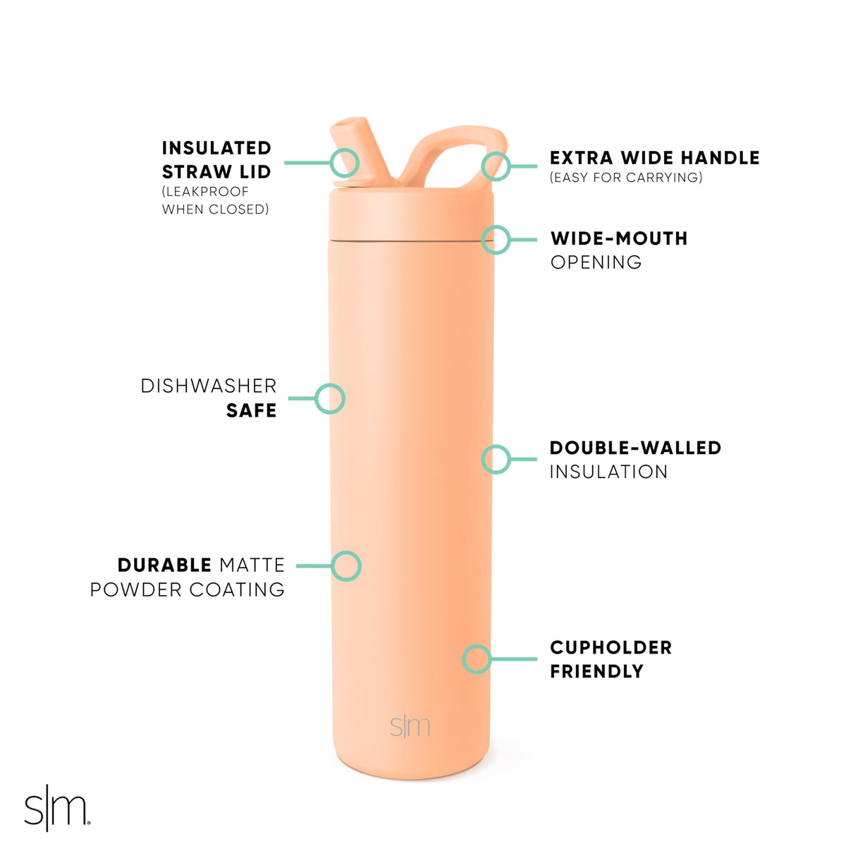 Water Bottle with Straw lid (Bellini)