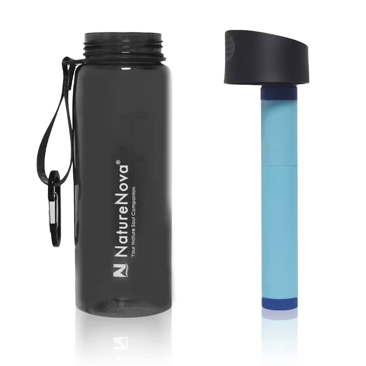 Water Filter Bottle with 4 (black)