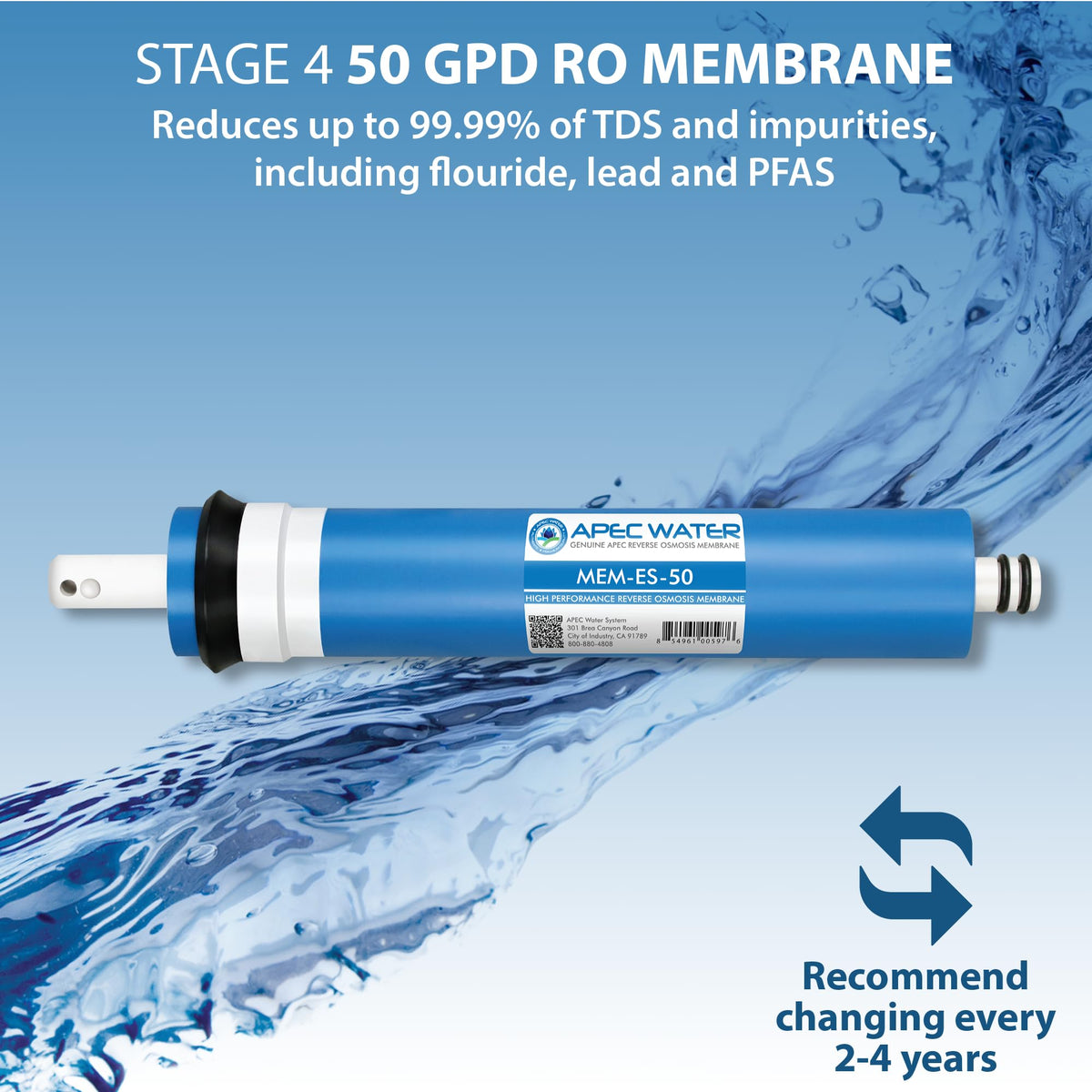 APEC Essence Series 50 GPD Complete Replacement Filter for Undersink System (1 Year Set / ROES-50)