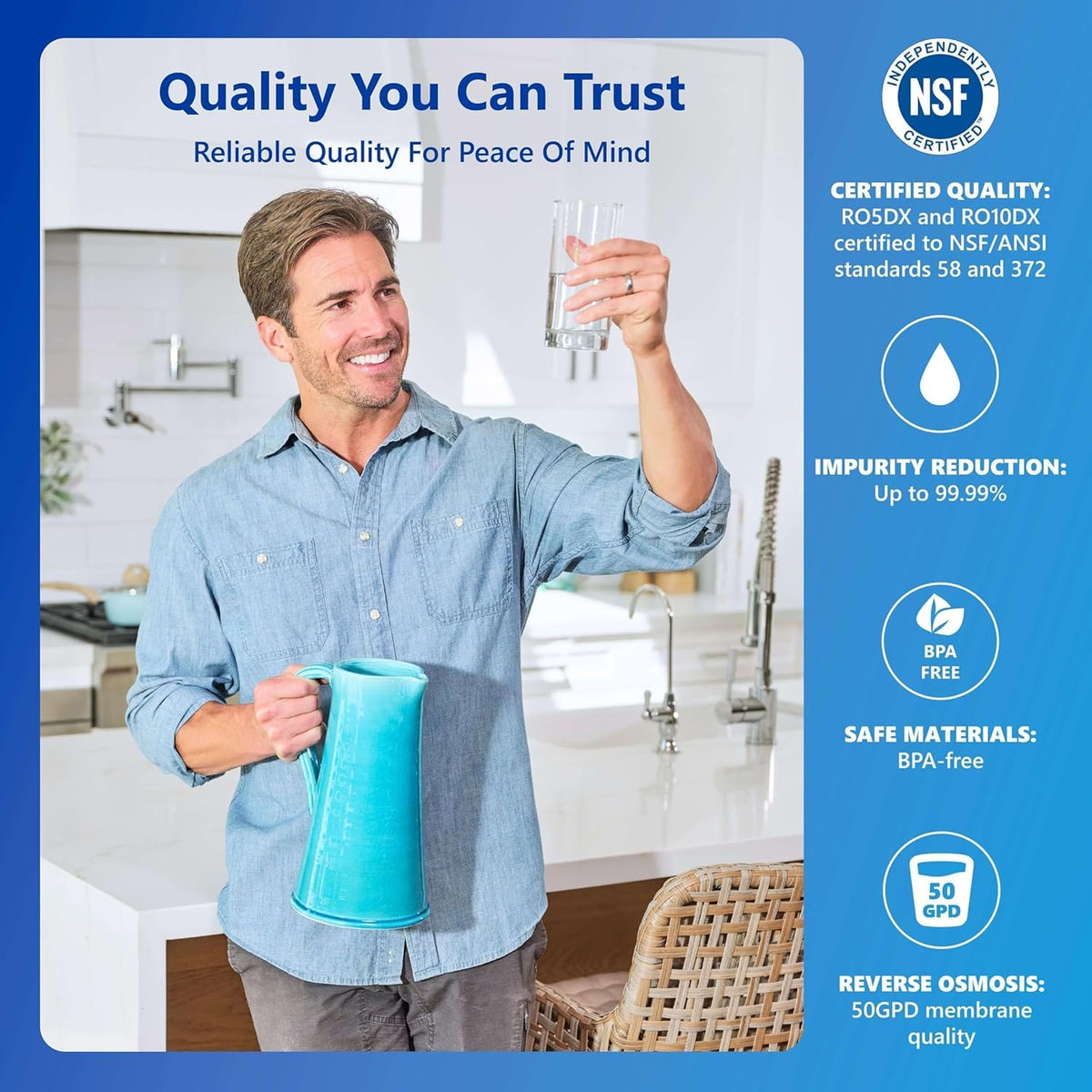 10 Stage Reverse Osmosis Alkaline Water Filtration System with Alkaline Filter for Added Essential Minerals (Chrome / 10 Stage, Alkaline)