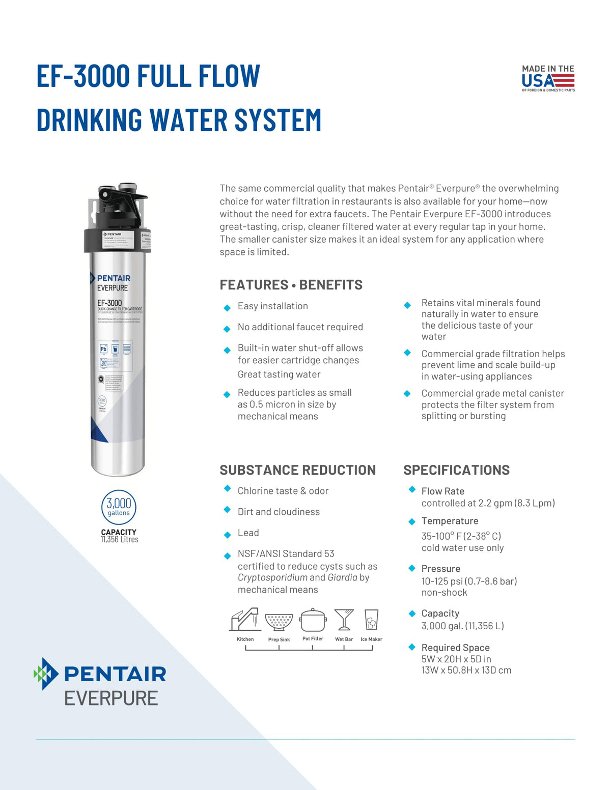 Pentair Everpure EF (3,000 Gallon / Cartridge)