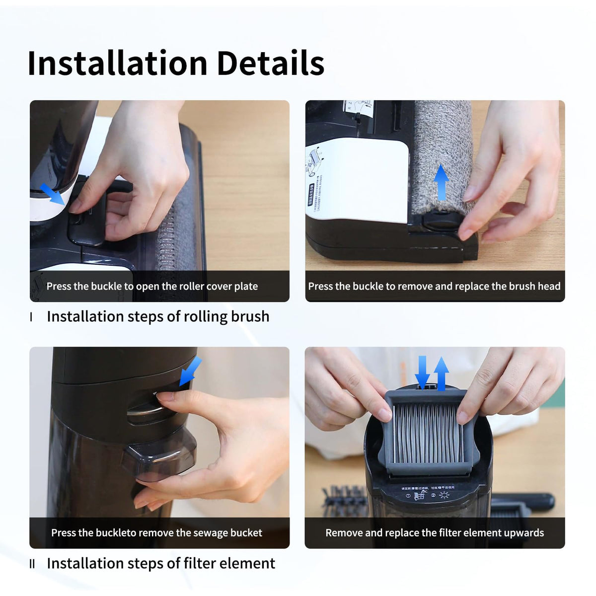 Replacement Roller Brush and Filters for Tineco iFloor 3 & S3 (S3 Roller+filter)