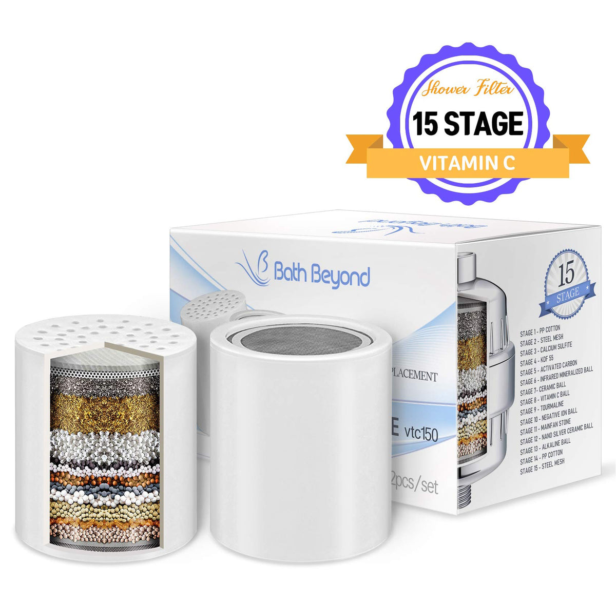 15 Stage Shower Filter Replacement Cartridge (15 Stage)