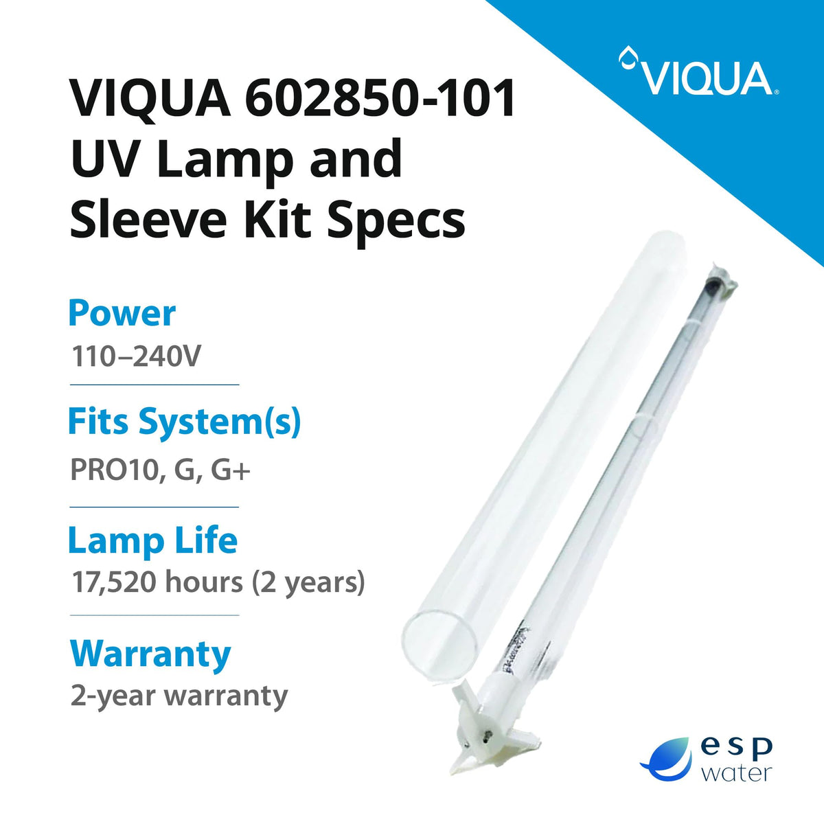 602850 101 UV Lamp and Sleeve Kit