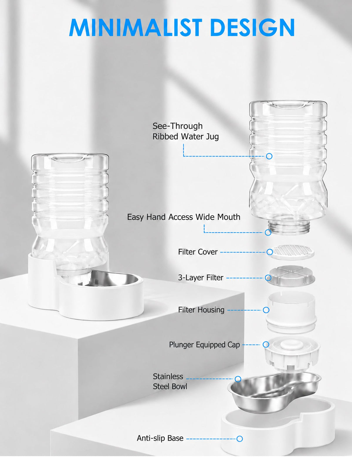 1.3 Gal Gravity Cat Water Dispenser (1.3 Gal (5L))