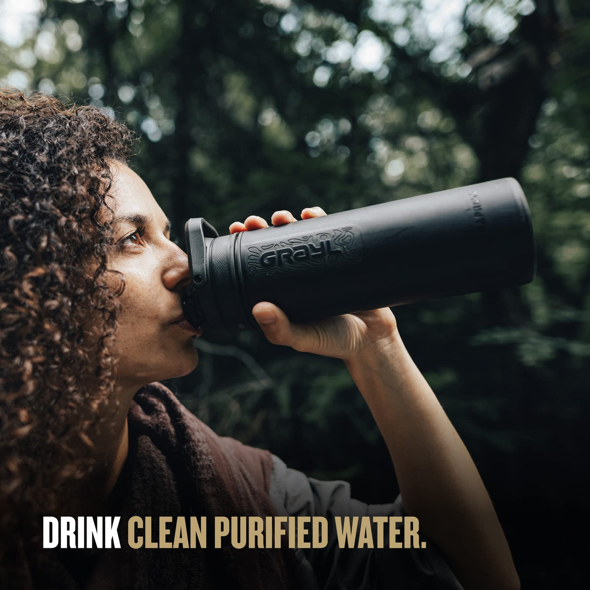 UltraPress 16.9 oz Water Purifier & Filter Bottle (Covert black)