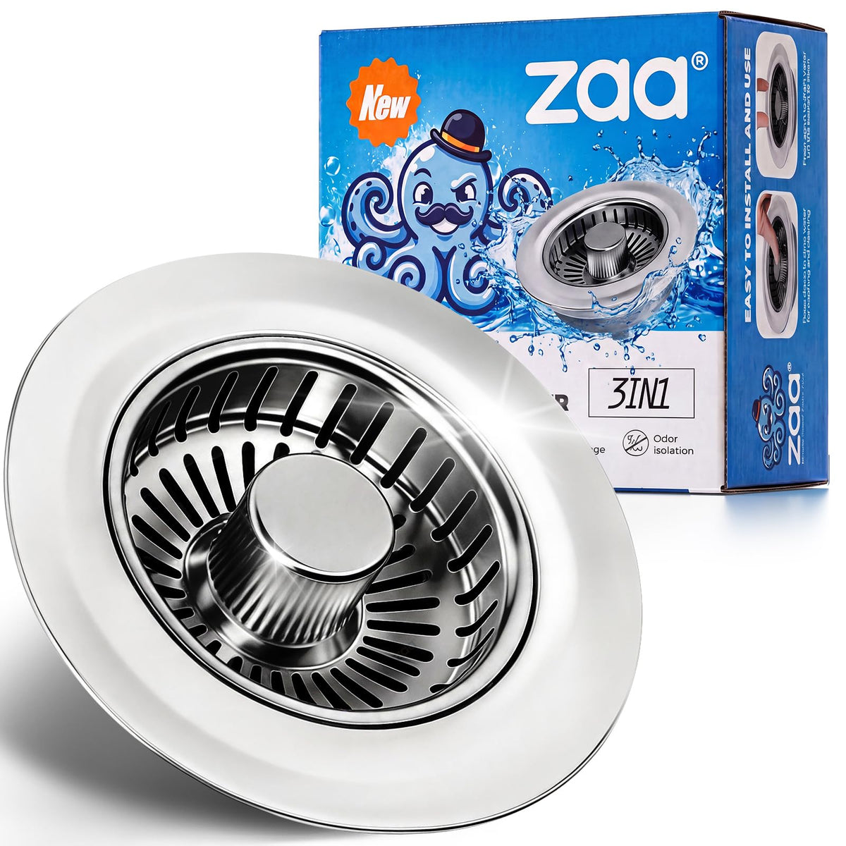 Kitchen Sink Drain Strainer (Brushed Gray)
