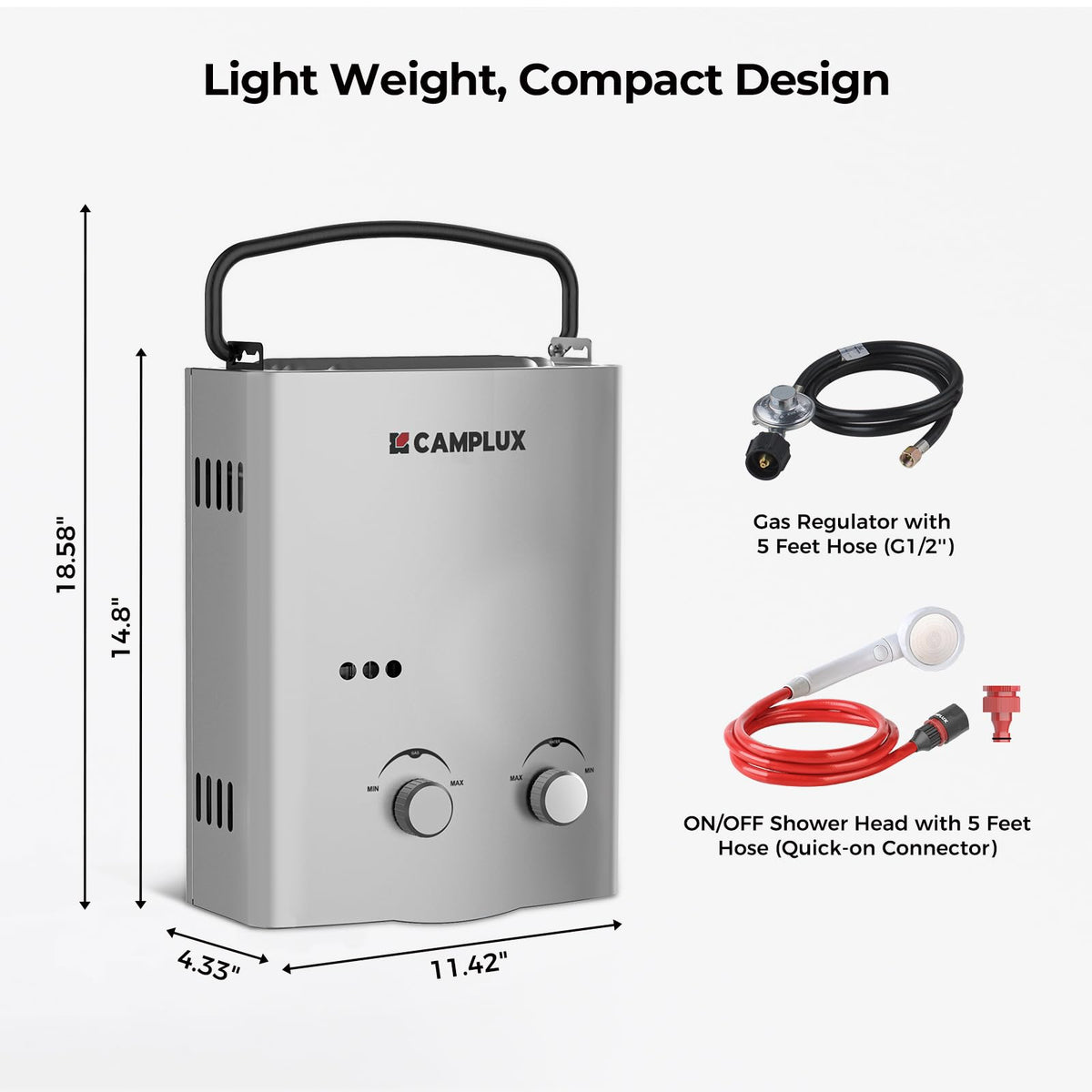 CAMPLUX 1.32 GPM Tankless Water Heater Portable
