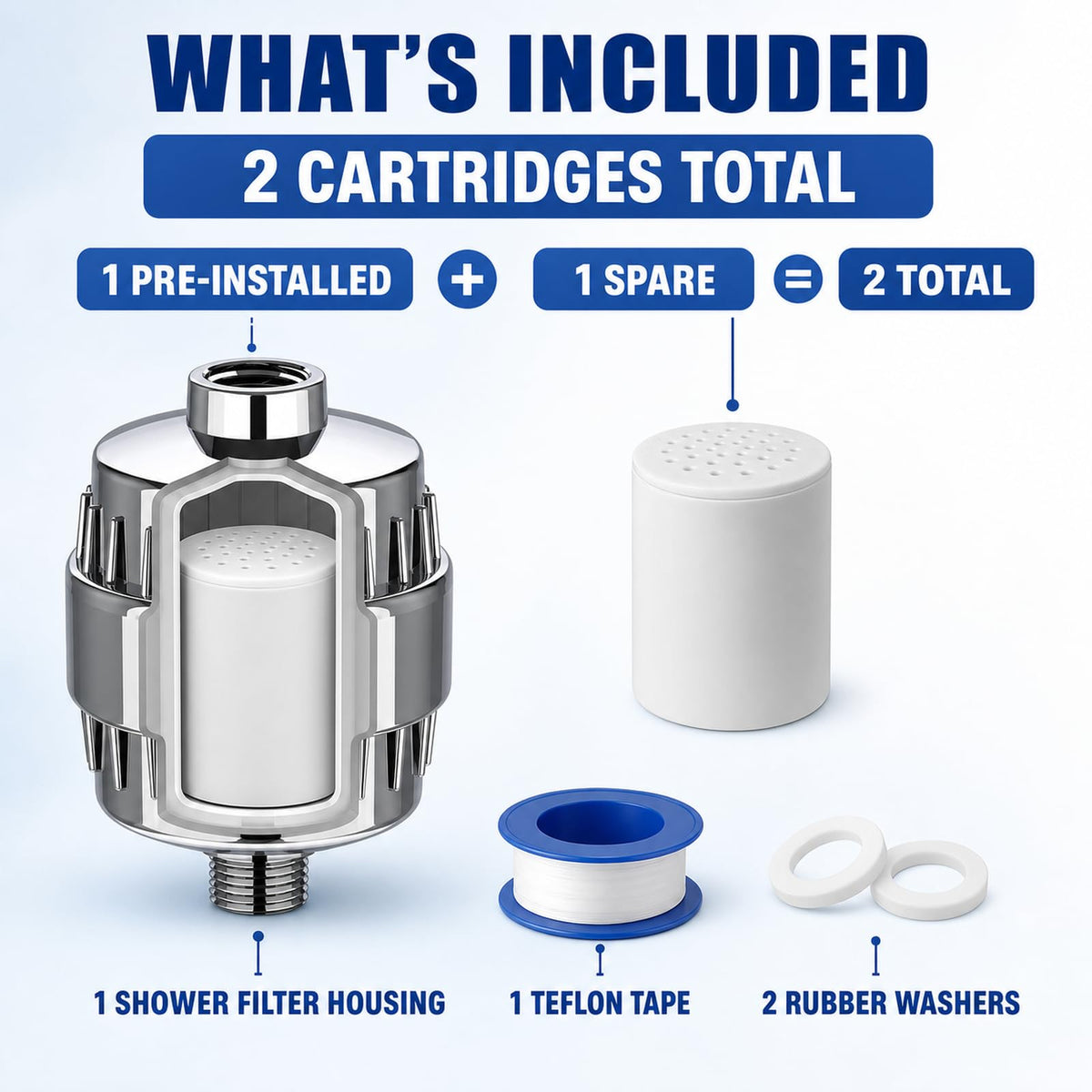 Shower Filter (Chrome / Shower Filter with 2 Cartridges)