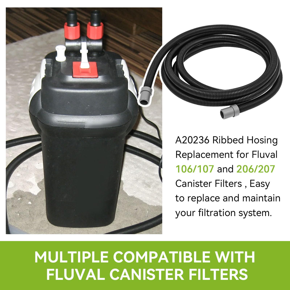 A20014 Ribbed Hosing Replacement for Fluval 106