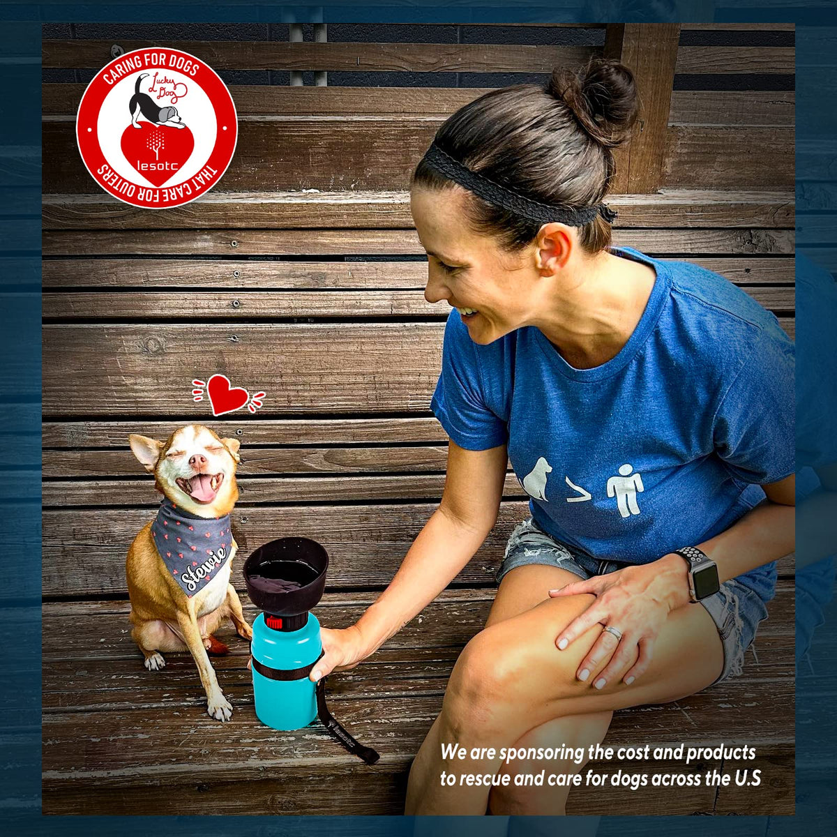 Portable Dog Water Bottle (21OZ / Blue)
