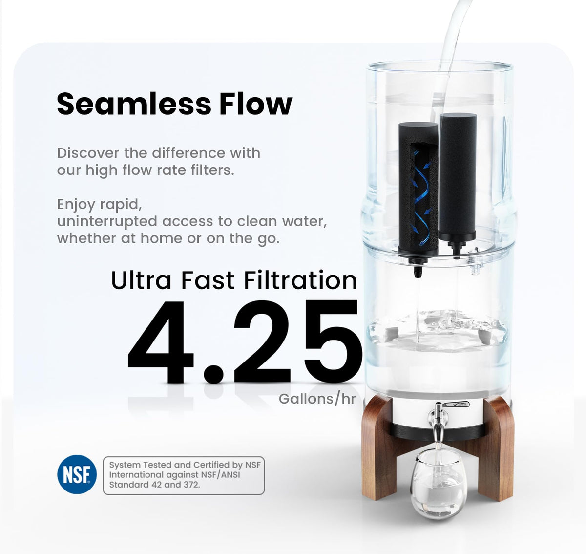 1.5G Water Filter System with Steel Stand & Fluoride Filter (1.5 gallons / Fluoride System with Steel Stand)