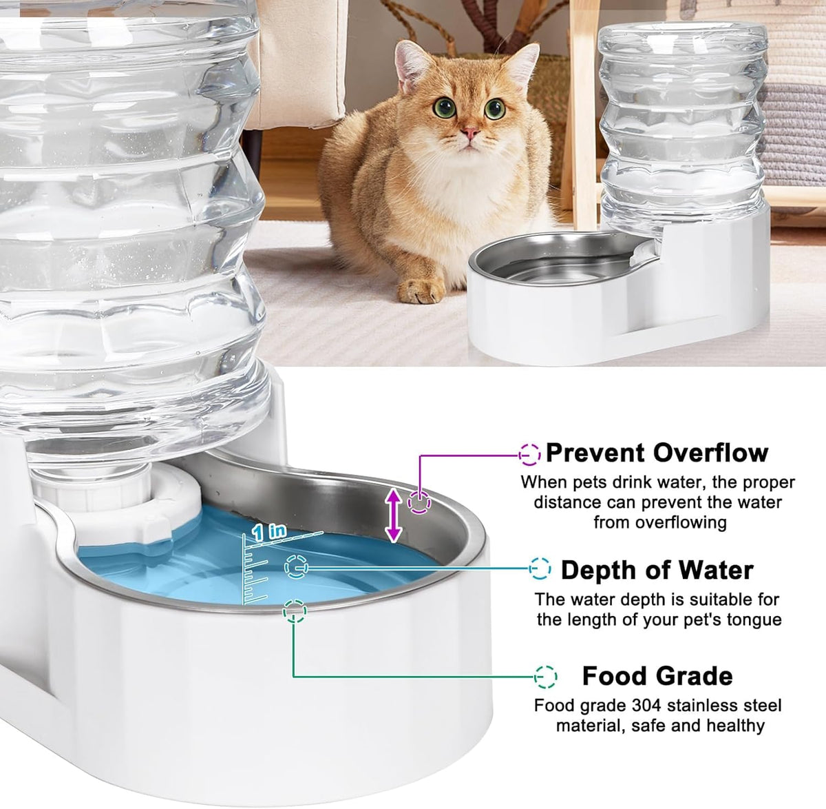 5L Cat Water Dispenser (['White'] / 5L)