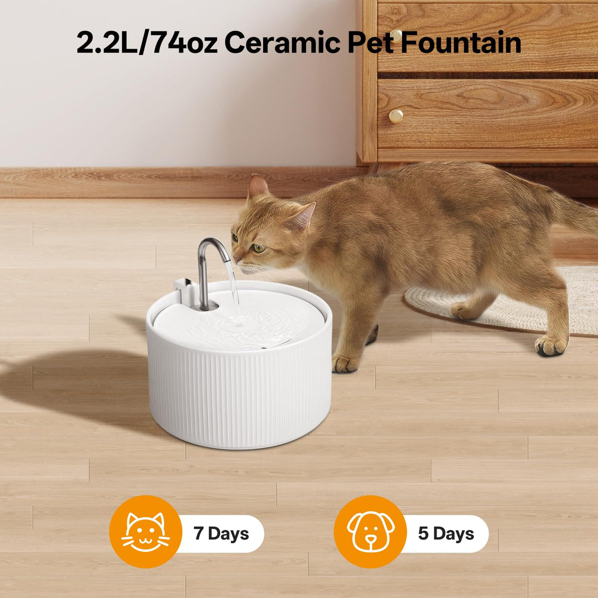 Ceramic Cat Water Fountain