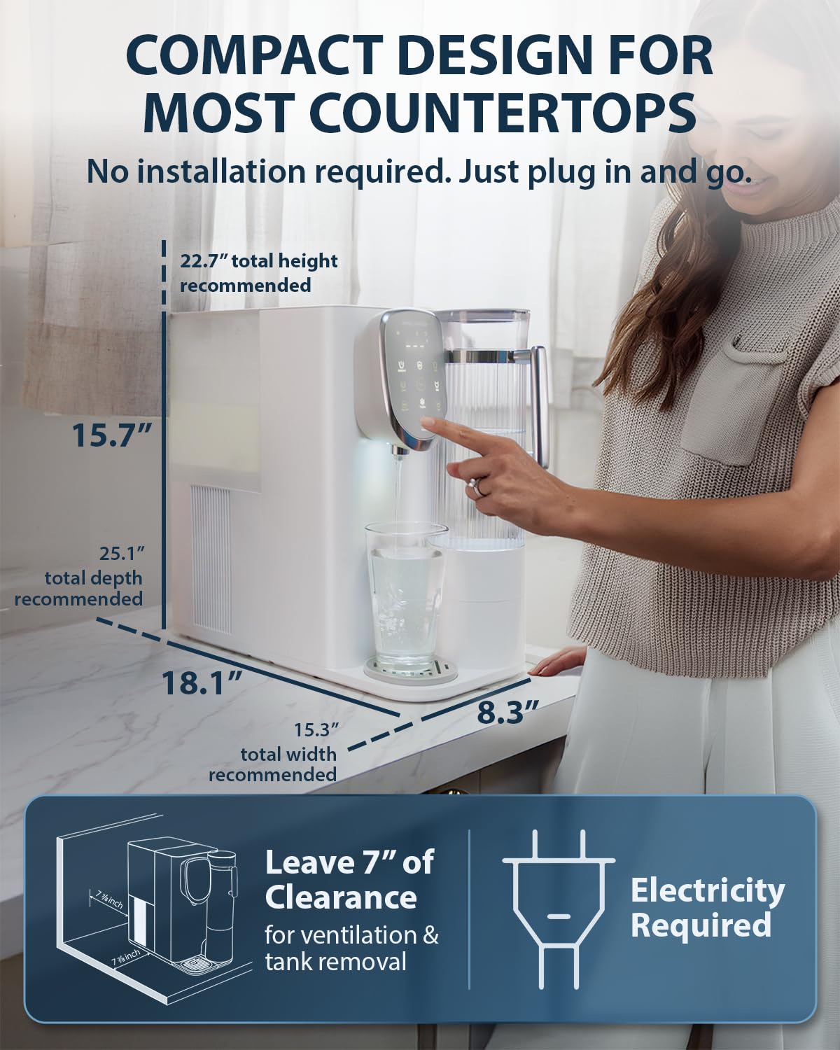 ROCT C1 Countertop Reverse Osmosis Water Filter (Countertop RO System)