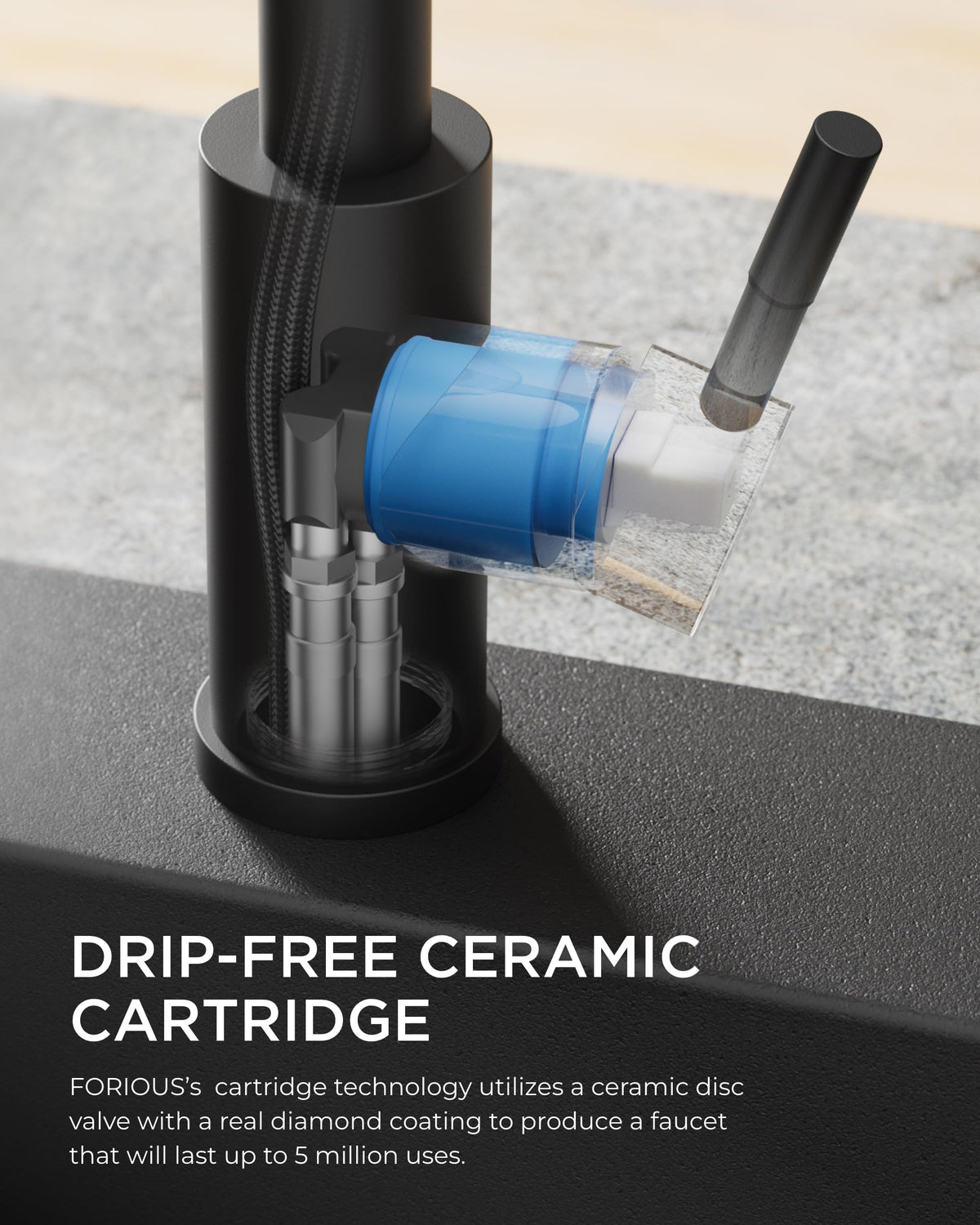 Kitchen Faucet with Soap Dispenser (Matte Black)