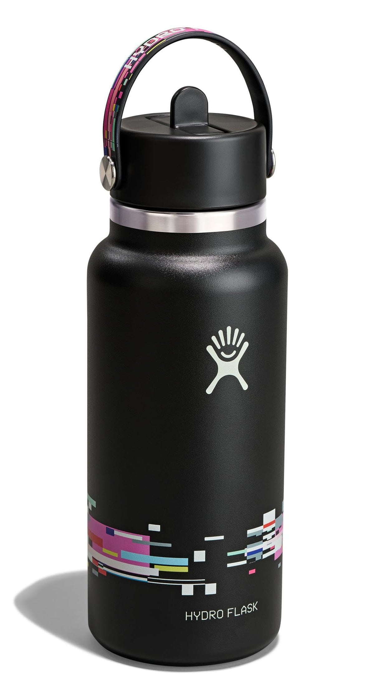 Water Bottle Insulated Stainless Steel (GLITCH BLACK / 32 Ounces)