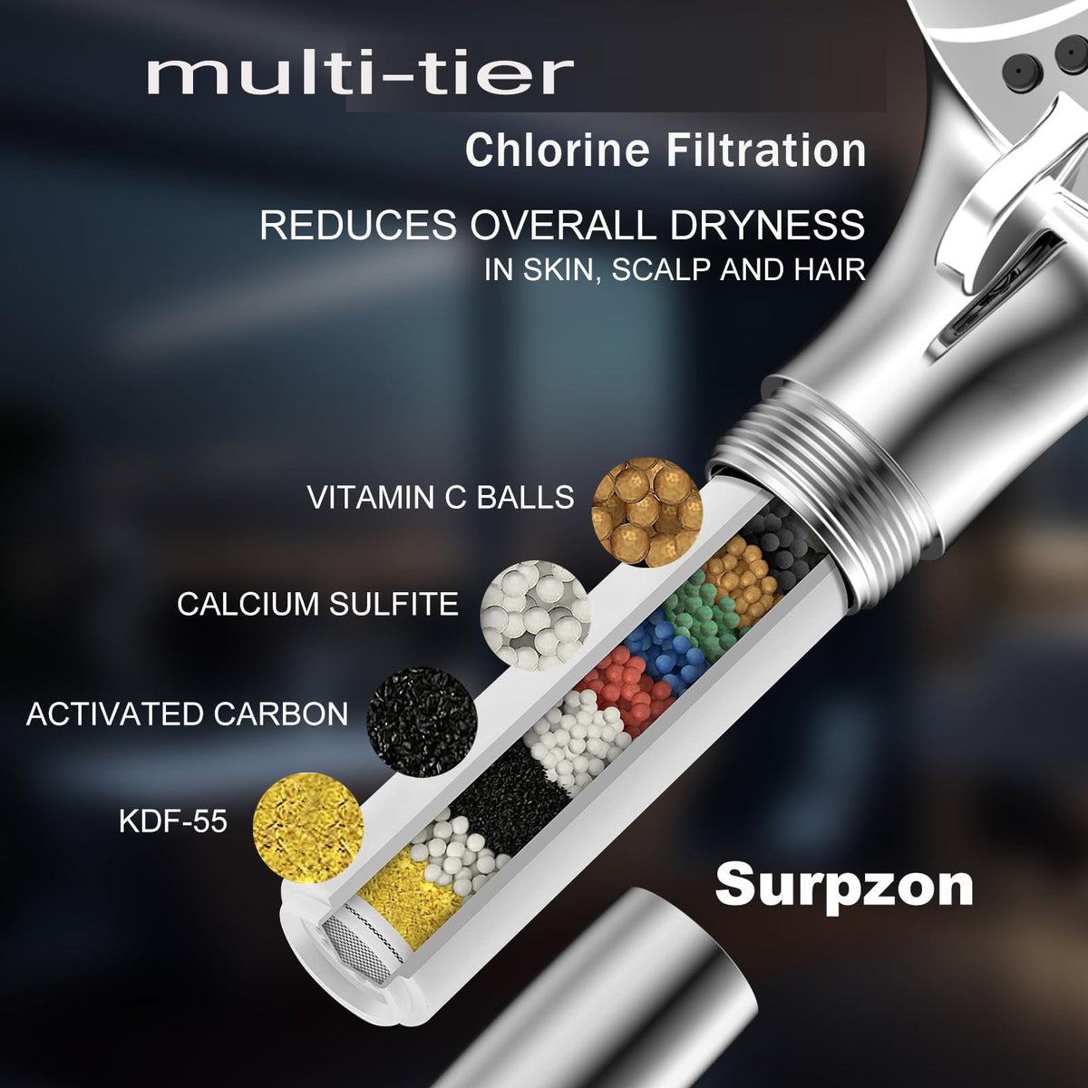 Filtered Handheld Shower Head (Premium Chome)