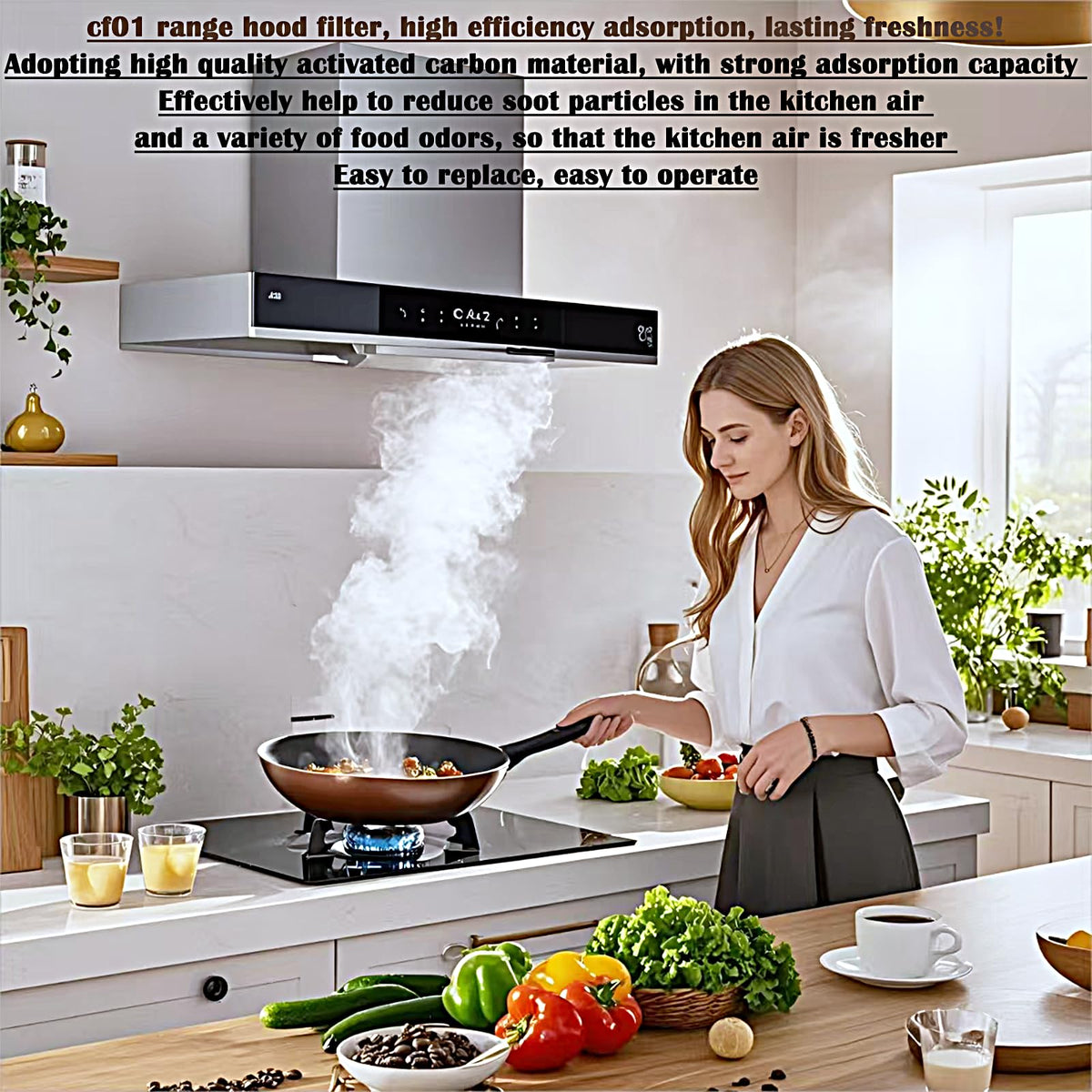 8 Pack CF1 Range Hood Carbon Filters Compatible for Zline KB
