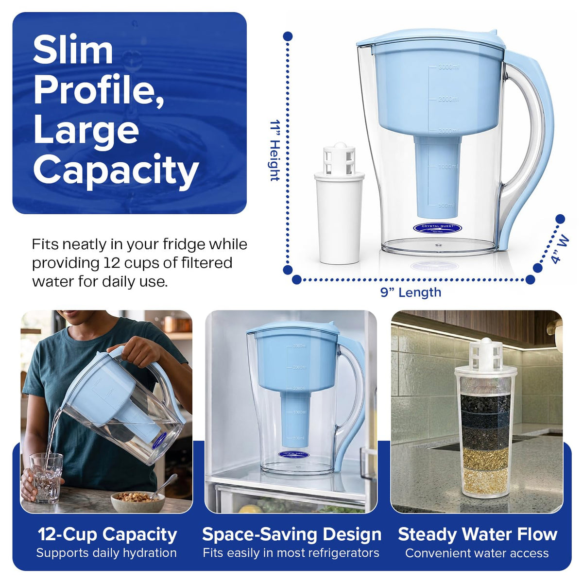 Water Filter Pitcher (Blue)