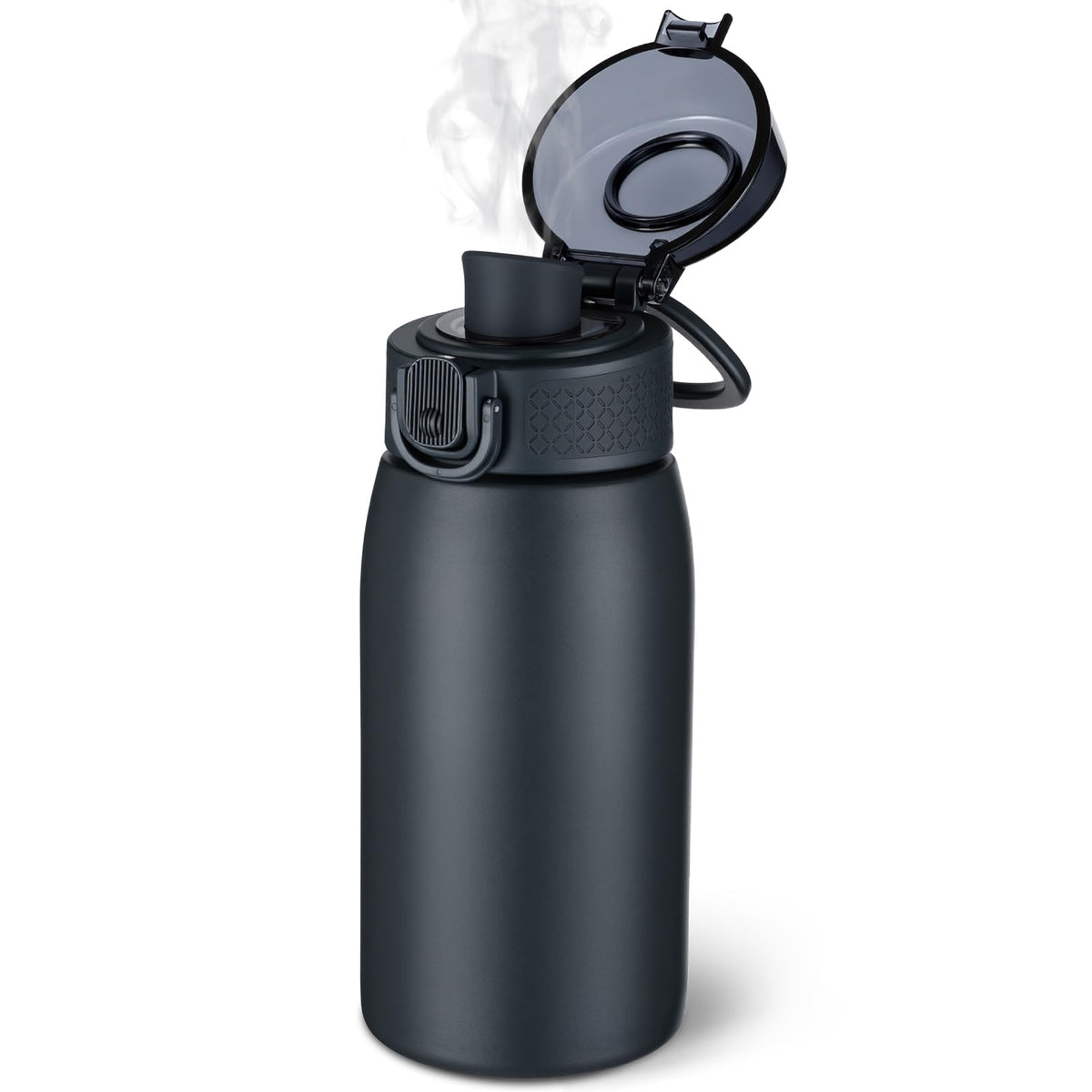 Insulated Water Bottle 12 oz with Dustproof Lid (Cold Gray / 12 Ounces)